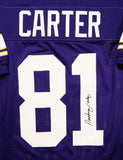 Anthony Carter Autographed Purple Pro Style Jersey- JSA Witness Authenticated *1