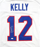 Jim Kelly Autographed White Pro Style Jersey- JSA Witness Authenticated *1