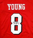 Steve Young Autographed Red Pro Style Jersey- JSA Authenticated *8