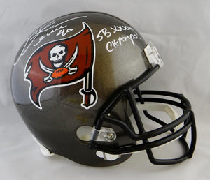Mike Alstott Signed Tampa Bay Bucs F/S 97-13 TB Helmet w/ SB Insc-JSA W *White