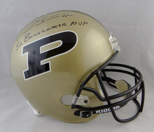 Mike Alstott Signed Purdue Boilermakers F/S Helmet w/ Insc - JSA W Auth *Black