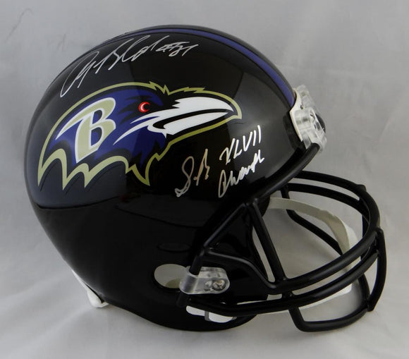 Anquan Boldin Autographed Baltimore Ravens F/S Helmet w/ SB Insc-JSA W *Silver