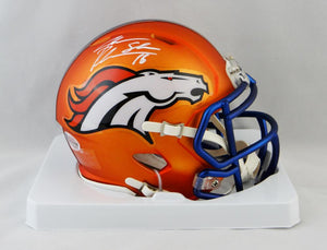 Jake Plummer Autographed Denver Broncos Blaze Mini Helmet - Beckett Auth *White