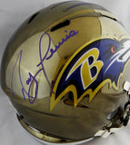 Ray Lewis Autographed Baltimore Ravens Full Size Chrome Helmet - JSA W Auth *Purple