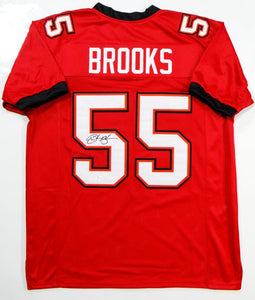 Derrick Brooks Autographed Red Pro Style Jersey- JSA Witnessed Authenticated *LM5