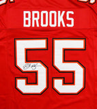 Derrick Brooks Autographed Red Pro Style Jersey- JSA Witnessed Authenticated *LM5
