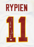 Mark Rypien Autographed White Pro Style Jersey w/ SB MVP- JSA Witnessed Auth *L1