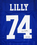 Bob Lilly Autographed Blue Pro Style Jersey w/ HOF '80- JSA Witnessed Auth *4