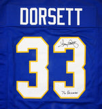 Tony Dorsett Autographed Navy Blue College Style Jersey w/ Heisman- JSA W Auth *R3