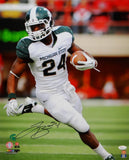 LeVeon Bell Autographed Mich St 16x20 PF Photo Running w/ Ball- JSA W Auth *Black