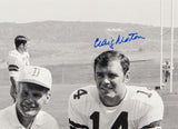 Roger Staubach Craig Morton Signed Dallas Cowboys 16x20 Photo BW Kneeling- JSA W Auth