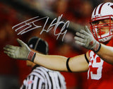 JJ Watt Signed Wisconsin Badgers 16x20 PF Photo Arms Out- JSA W Auth/Holo *Silver