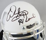 Warrren Sapp Signed Miami Hurricanes White Schutt Mini Helmet w/ Insc-JSA W Auth *Black