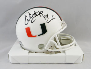 Warrren Sapp Signed Miami Hurricanes Riddell White Mini Helmet w/ Insc-JSA W Auth *Black