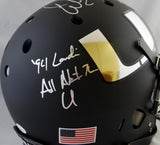 Warren Sapp Autographed Miami Hurricanes F/S Black Authentic Helmet w/ 4 Insc- JSA W Auth *Silver