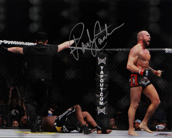 Randy Couture Autographed UFC 16x20 Knock Out Yelling Photo- Beckett Auth *Silver