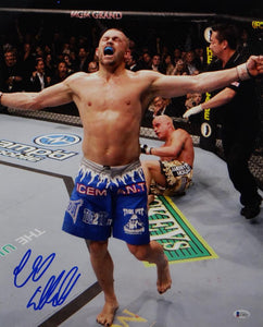 Chuck Liddell Autographed UFC 16x20 Yelling Photo- Beckett Auth *Blue Vert