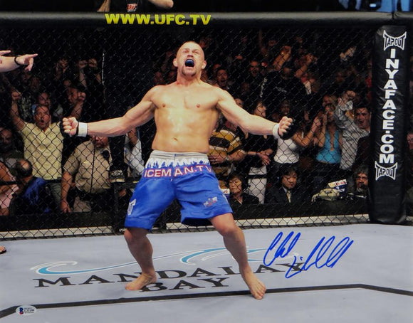 Chuck Liddell Autographed UFC 16x20 Yelling Photo- Beckett Auth *Blue Horz
