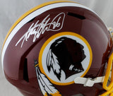 Adrian Peterson Autographed Washington Redskins F/S Speed Helmet- Beckett Auth *Silver
