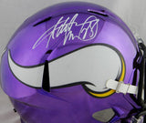Adrian Peterson Autographed Minnesota Vikings F/S Chrome Helmet- Beckett Auth *White