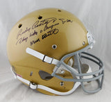 Rudy Ruettiger Autographed Notre Dame F/S Schutt Helmet w/ 2 Insc- JSA W Auth *Black