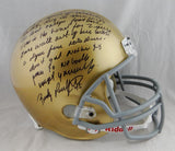 Rudy Ruettiger Signed Notre Dame Riddell F/S Helmet w/ The Story- JSA W Auth w/o Base