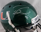 Ray Lewis Autographed Miami Hurricanes Green Schutt F/S Helmet - JSA Auth *Silver