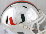 Warrren Sapp Signed Miami Hurricanes Riddell Chrome Mini Helmet w/ Insc-JSA W Auth *White