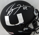 Ray Lewis Autographed Miami Hurricanes Black Schutt Mini Helmet- JSA Auth *Silver