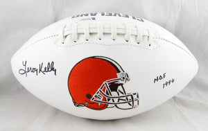 Leroy Kelly Autographed Cleveland Browns Logo Football w/ HOF- Beckett Authenticated