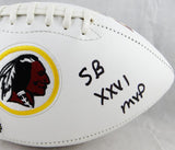 Mark Rypien Autographed Washington Logo Football w/ SB XXVI MVP- JSA W Auth Stacked