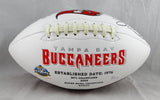 Mike Alstott Autographed Tampa Bay Buccaneers Logo Football w/ SB Champs- JSA W Auth