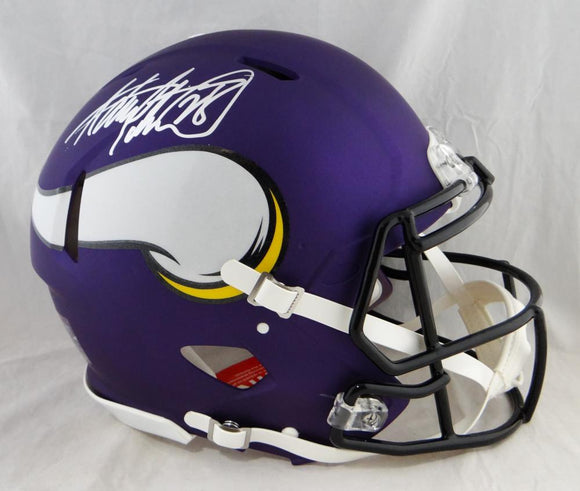 Adrian Peterson Autographed Vikings F/S Speed Authentic Helmet- Beckett W*Silver