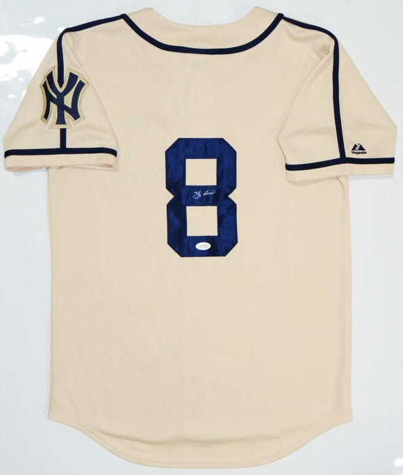 Yogi Berra Autographed Yankees Cream Majestic Jersey w/ 49 WS Patch- J –  The Jersey Source