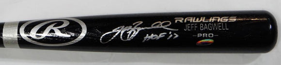 Jeff Bagwell Autographed Black Engraved Rawlings Pro Baseball Bat w/ HOF- Tristar Auth Image 1