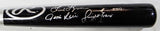 Rice Lynn Evans Autographed Black Rawlings Pro Baseball Bat- JSA W Auth *Silver