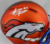 Steve Atwater Autographed Denver Broncos Blaze Mini Helmet- JSA Witness Auth *White