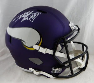 Adrian Peterson Autographed Minnesota Vikings F/S Speed Helmet- Beckett Auth *White