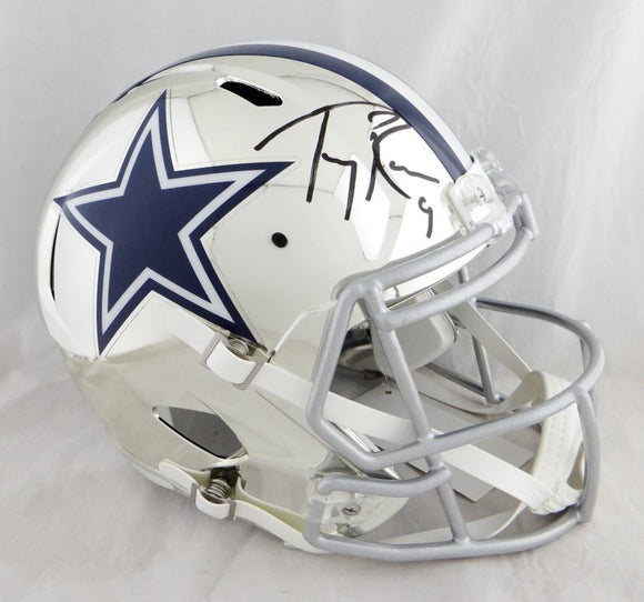 Tony Romo Autographed Dallas Cowboys F/S Chrome Speed Helmet - Beckett W Auth *Black