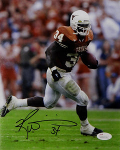 Ricky Williams Autographed Texas Longhorns 8x10 Running Photo- JSA W Auth *Blk N/O