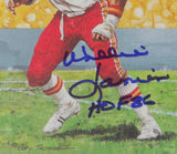 Willie Lanier Autographed KC Chiefs Goal Line Art Card W/ HOF- JSA W Auth *Blue