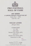 Willie Lanier Autographed KC Chiefs Goal Line Art Card W/ HOF- JSA W Auth *Blue