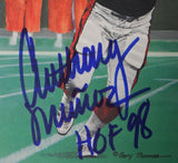 Anthony Munoz Autographed Cincinnati Bengals Goal Line Art Card W/ HOF- JSA W Auth *Blue