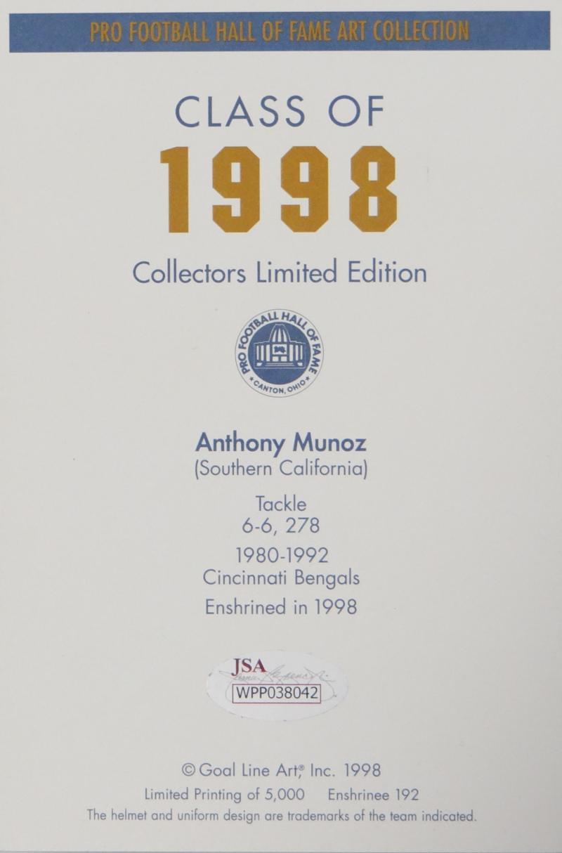 Anthony Munoz Signed Autographed HOF 98 Cincinnati Bengals