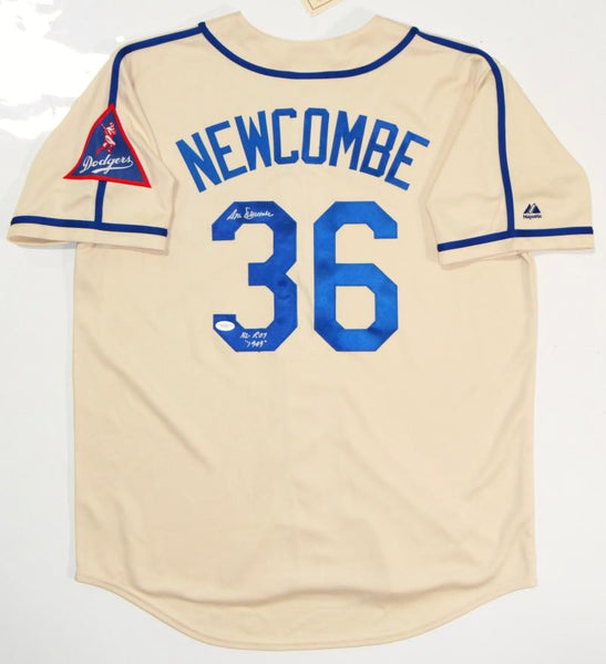 Brooklyn Dodgers Baseball Jersey NEWCOMBE White Jersey*Sign/Autographed  *w/PSA