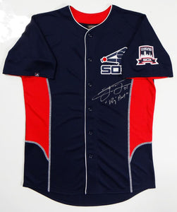 Frank Thomas Autographed Chicago White Sox Navy Majestic Jersey w/ Big Hurt- JSA W Auth *Front