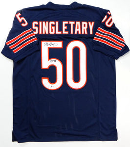 Mike Singletary Autographed Navy Pro Style Jersey w/ HOF- Beckett Authentication *5