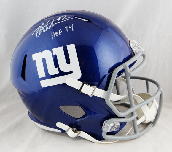 Michael Strahan Autographed New York Giants F/S Speed Helmet w/ HOF- JSA W Auth *White