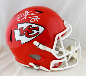 Travis Kelce Autographed Kansas City Chiefs F/S Speed Helmet - Beckett W Auth *White