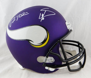 Stefon Diggs & Adam Thielen Autographed Vikings F/S Helmet- JSA W Auth *White